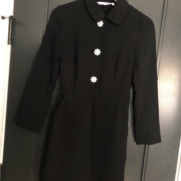 Black dress with diamond buttons . - Picture 4 of 7